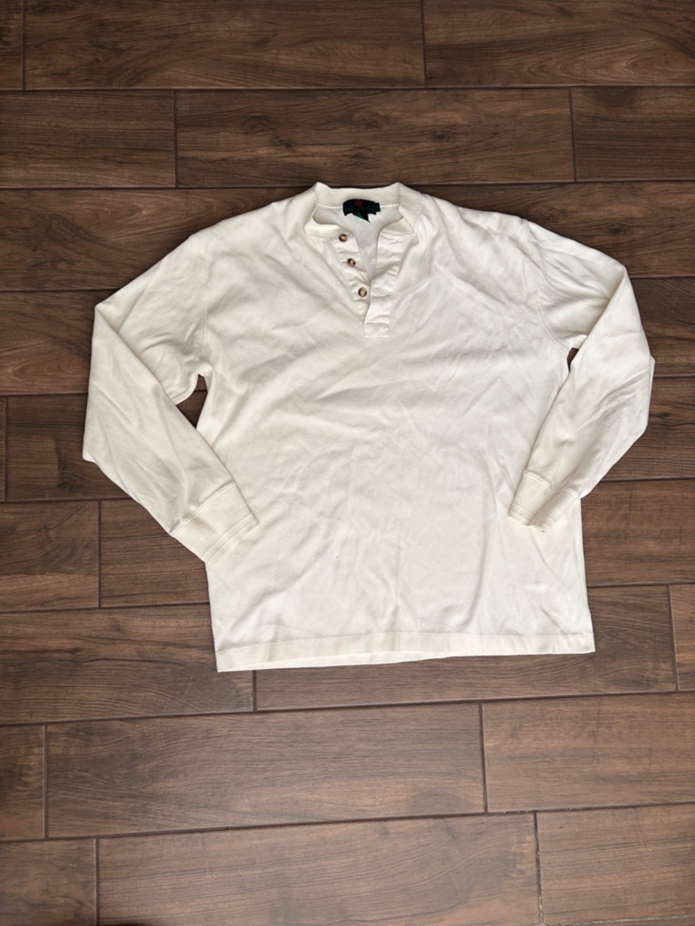 Vintage Abercrombie & Fitch Off-White Long-Sleeve Henley